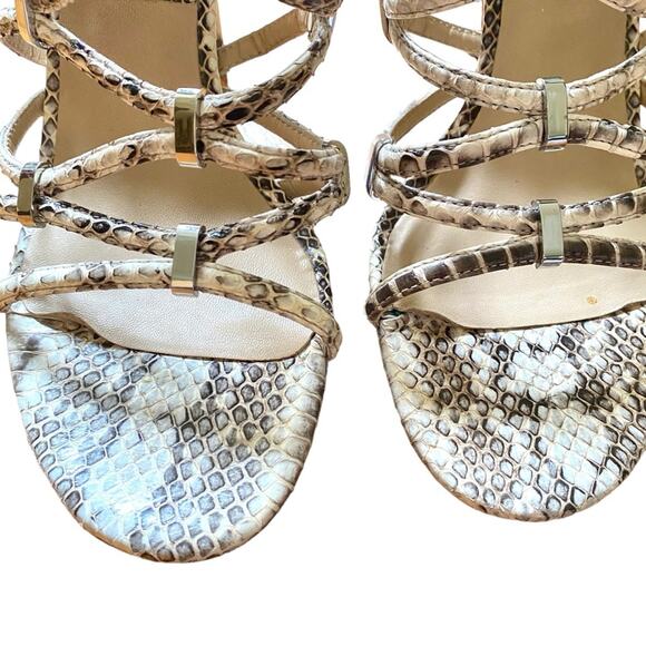 Michael Kors Charlene Snakeskin Women's Heels Brown Cream size 39 8.5 fits US - Picture 10 of 10